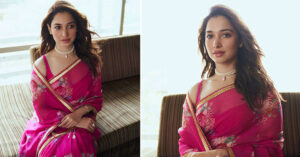 Read more about the article Pictures: Tamannaah Bhatia looks ethereal in a pink floral saree